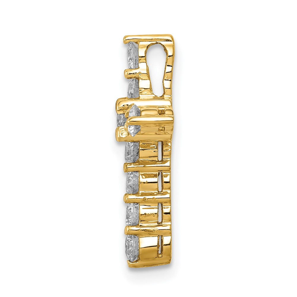 14k 3/4 carat AA Diamond Cross Chain Slide