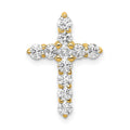 14k 3/4 carat Lab Grown Diamond VS/SI+ G+ Complete Cross Chain Slide Pendant