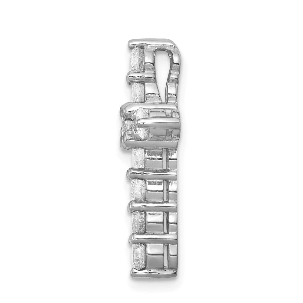 14k White Gold 1 carat Lab Grown Diamond VS/SI+ G+ Complete Cross Chain Slide Pendant