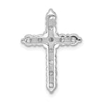 14k White Gold 1 carat AA Diamond Cross Chain Slide