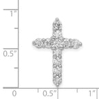14k White Gold 1 carat AA Diamond Cross Chain Slide