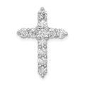 14k White Gold 1 carat AA Diamond Cross Chain Slide
