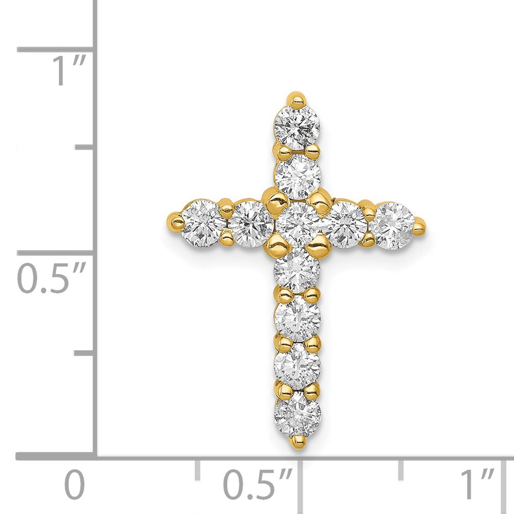 14k 1 carat AA Diamond Cross Chain Slide