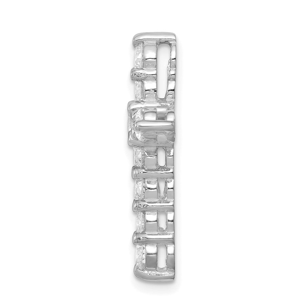 14k White Gold 1.25 carat AA Diamond Cross Chain Slide