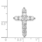 14k White Gold 1.25 carat AA Diamond Cross Chain Slide