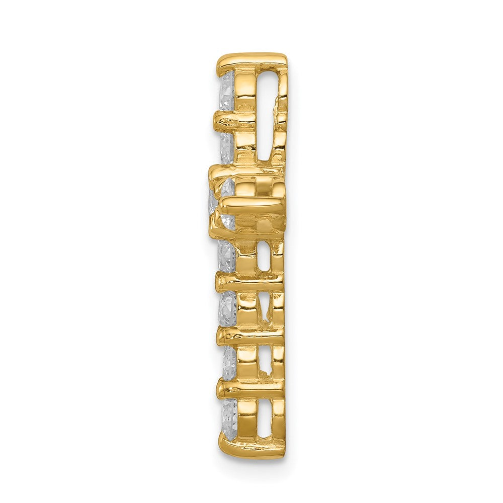 14k 1.25 carat AA Diamond Cross Chain Slide