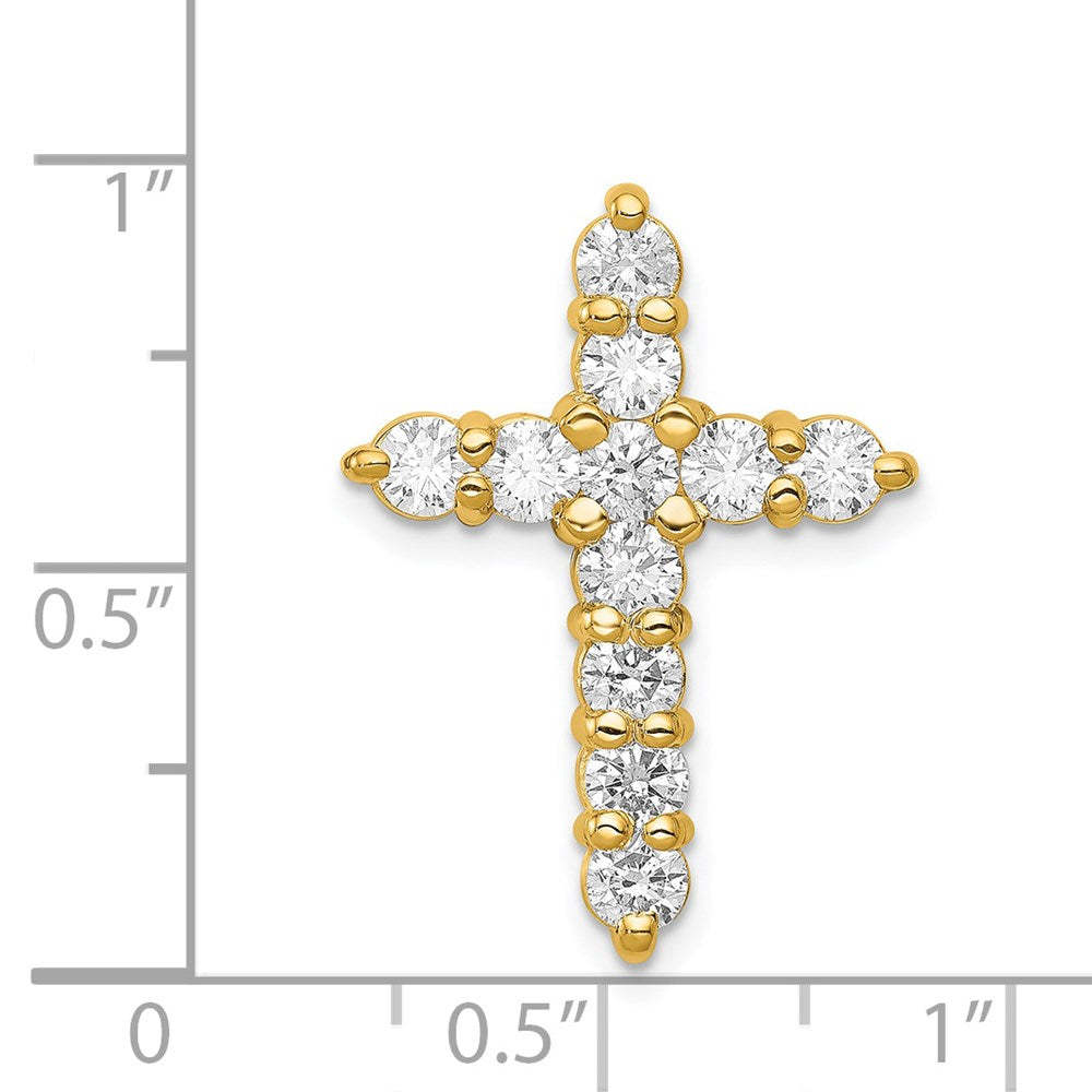 14k 1.25 carat AA Diamond Cross Chain Slide