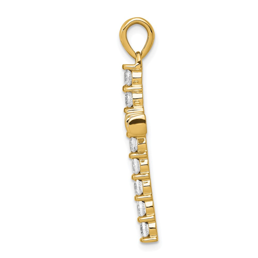 14k 3/4 carat A Diamond Latin Cross Pendant