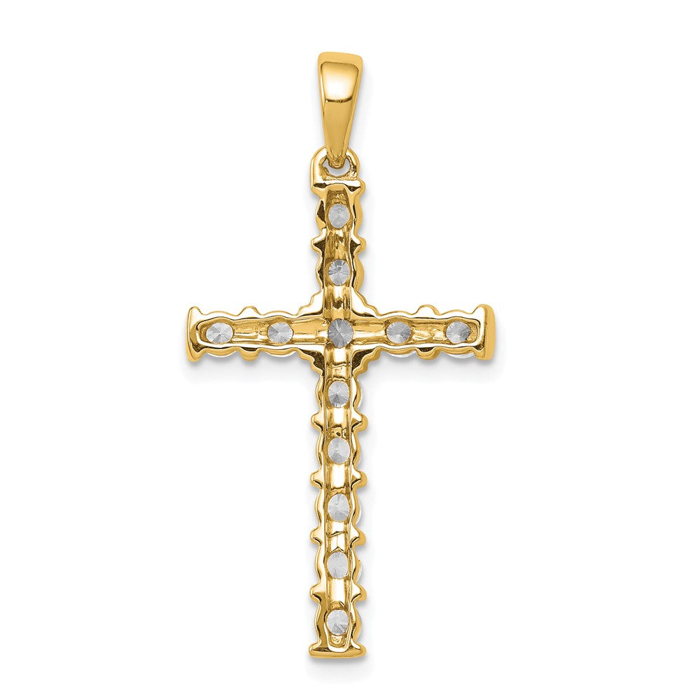 14k 3/4 carat A Diamond Latin Cross Pendant