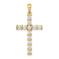 14k 3/4 carat A Diamond Latin Cross Pendant