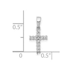 14k White Gold 1/10 carat Diamond Latin Cross Pendant
