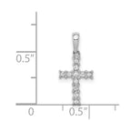 14k White Gold 1/20 carat Diamond Latin Cross Pendant