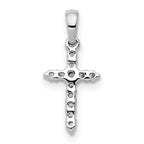 14k White Gold Polished 1/10 carat Diamond Cross Pendant
