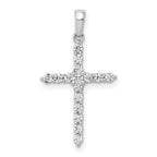 14k White Gold Polished 1/4 carat Diamond Cross Pendant