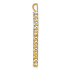 14k and White Rhodium 1/4 carat Diamond Cross Pendant
