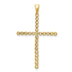 14k and White Rhodium 1/4 carat Diamond Cross Pendant
