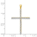 14k and White Rhodium 1/4 carat Diamond Cross Pendant