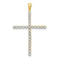 14k and White Rhodium 1/4 carat Diamond Cross Pendant