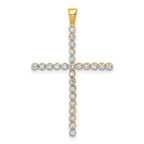 14k and White Rhodium 1/4 carat Diamond Cross Pendant