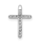 14k White Gold 1/8 carat Diamond Cross Chain Slide