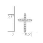 14k White Gold 1/8 carat Diamond Cross Chain Slide