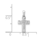 14k White Gold 1/20 carat Diamond Cross Pendant