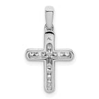 14k White Gold 1/6 carat Diamond Latin Cross Pendant