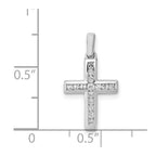 14k White Gold 1/6 carat Diamond Latin Cross Pendant