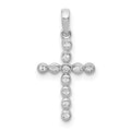 14k White Gold 1/10 carat Diamond Cross Pendant