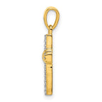 14k 1/6 carat Diamond Latin Cross Pendant