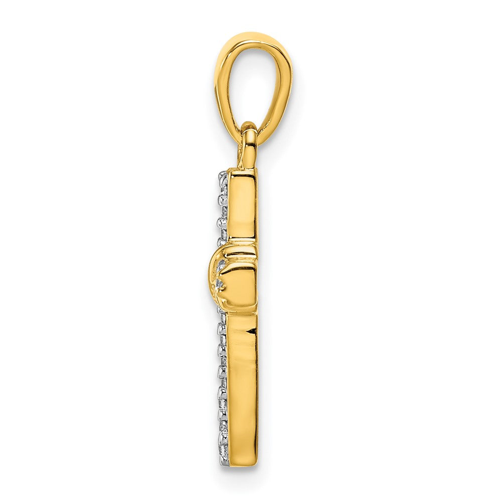 14k 1/6 carat Diamond Latin Cross Pendant