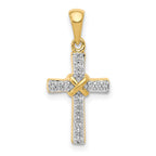14k 1/6 carat Diamond Latin Cross Pendant