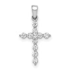 14k White Gold 1/4 carat Lab Grown Diamond VS/SI+ G+ Complete Cross Pendant