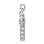 14k White Gold 3/8 carat Diamond Cross Pendant