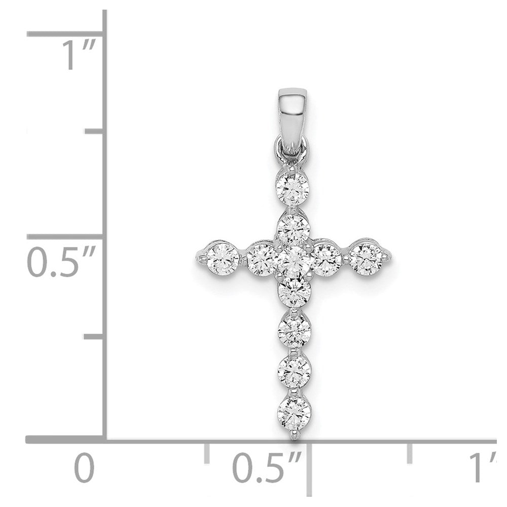 14k White Gold 3/8 carat Diamond Cross Pendant