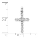 14k White Gold 3/8 carat Diamond Cross Pendant