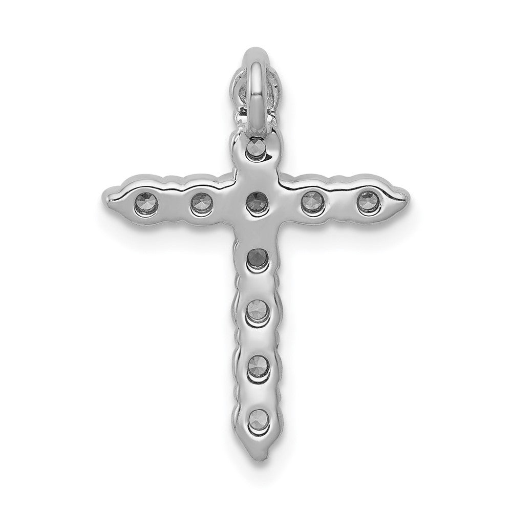 14k White Gold 1/2 carat Lab Grown Diamond VS/SI+ G+ Complete Cross Chain Slide Pendant