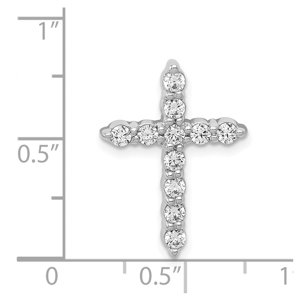 14k White Gold 1/2 carat Diamond Cross Chain Slide