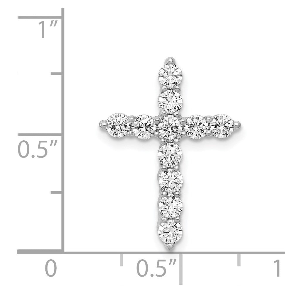14k White Gold 3/4 carat Diamond Cross Chain Slide