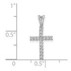 14k White Gold 1/6 carat Diamond Latin Cross Pendant