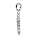 14k White Gold 1/10 carat Diamond Cross Pendant