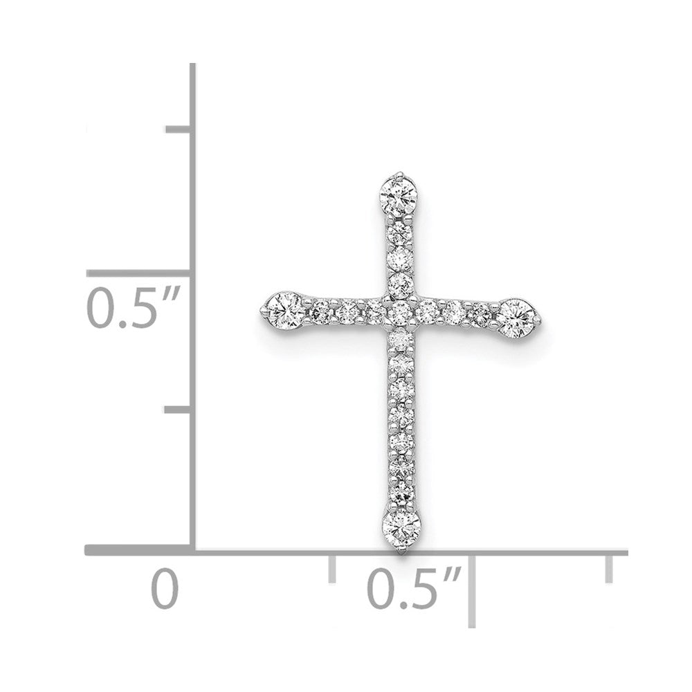 14k White Gold 1/5 carat Diamond Cross Chain Slide