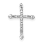14k White Gold 1/5 carat Diamond Cross Chain Slide