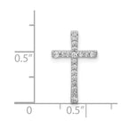 14k White Gold 1/5 carat Diamond Latin Cross Chain Slide