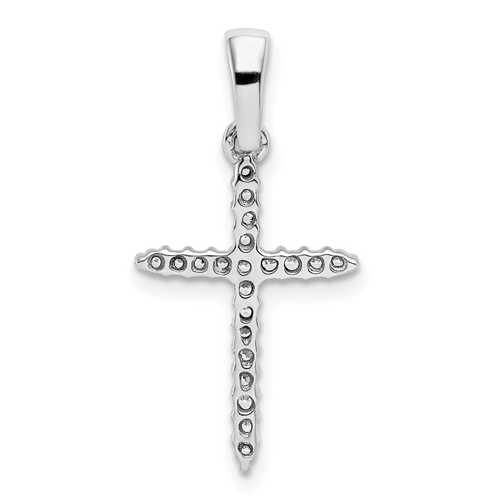 14k White Gold 1/6 carat Diamond Cross Pendant