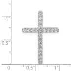 14k White Gold 1/2 carat Diamond Cross Chain Slide Pendant
