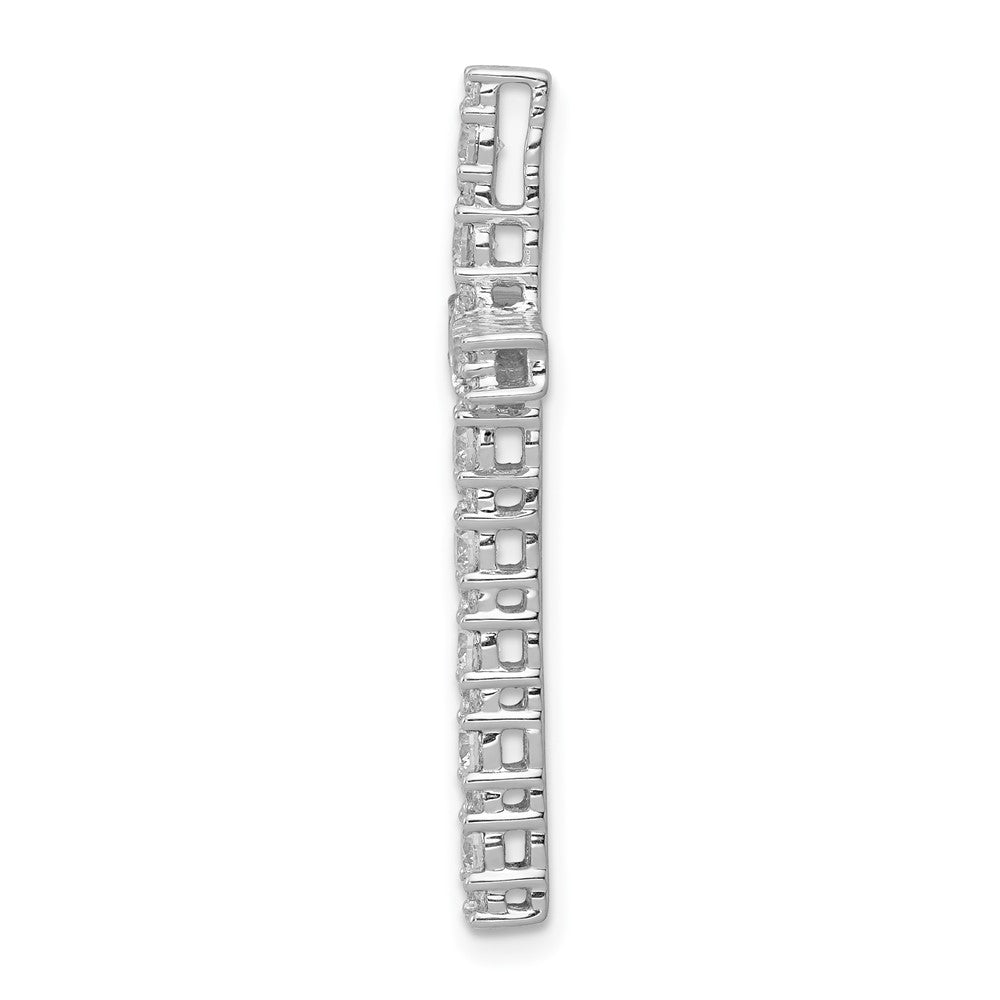 14k White Gold 3/4 carat Diamond Latin Cross Chain Slide