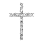 14k White Gold 1 carat Diamond Latin Cross Chain Slide