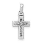 14k White Gold 1/6 carat Diamond Latin Cross Pendant