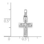 14k White Gold 1/6 carat Diamond Latin Cross Pendant